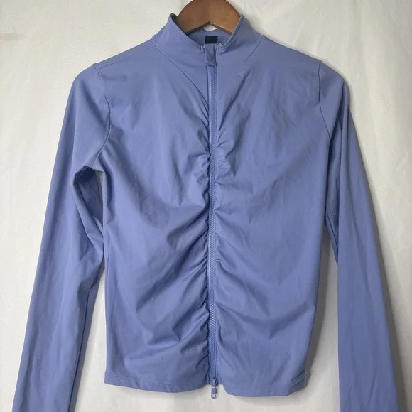 Pretty Little Thing Sport1 10 Violet Purple Sculpt Ruched Athletic Zip Jacket - Picture 3 of 12